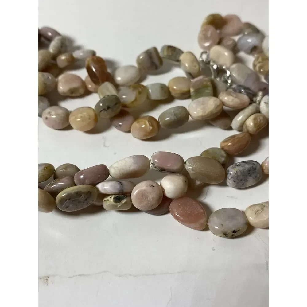 Pink Opal Free Form Multi Strand Beaded Necklace